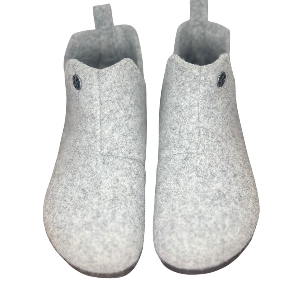 Birkenstock Andermatt Slipper Boot Light Gray Kids Size 2 Wool Felt House Shoes